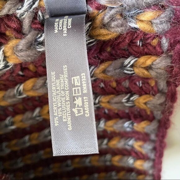 Roots-Chunky Knit Cabin Scarf Mixed Plum - Picture 6 of 6